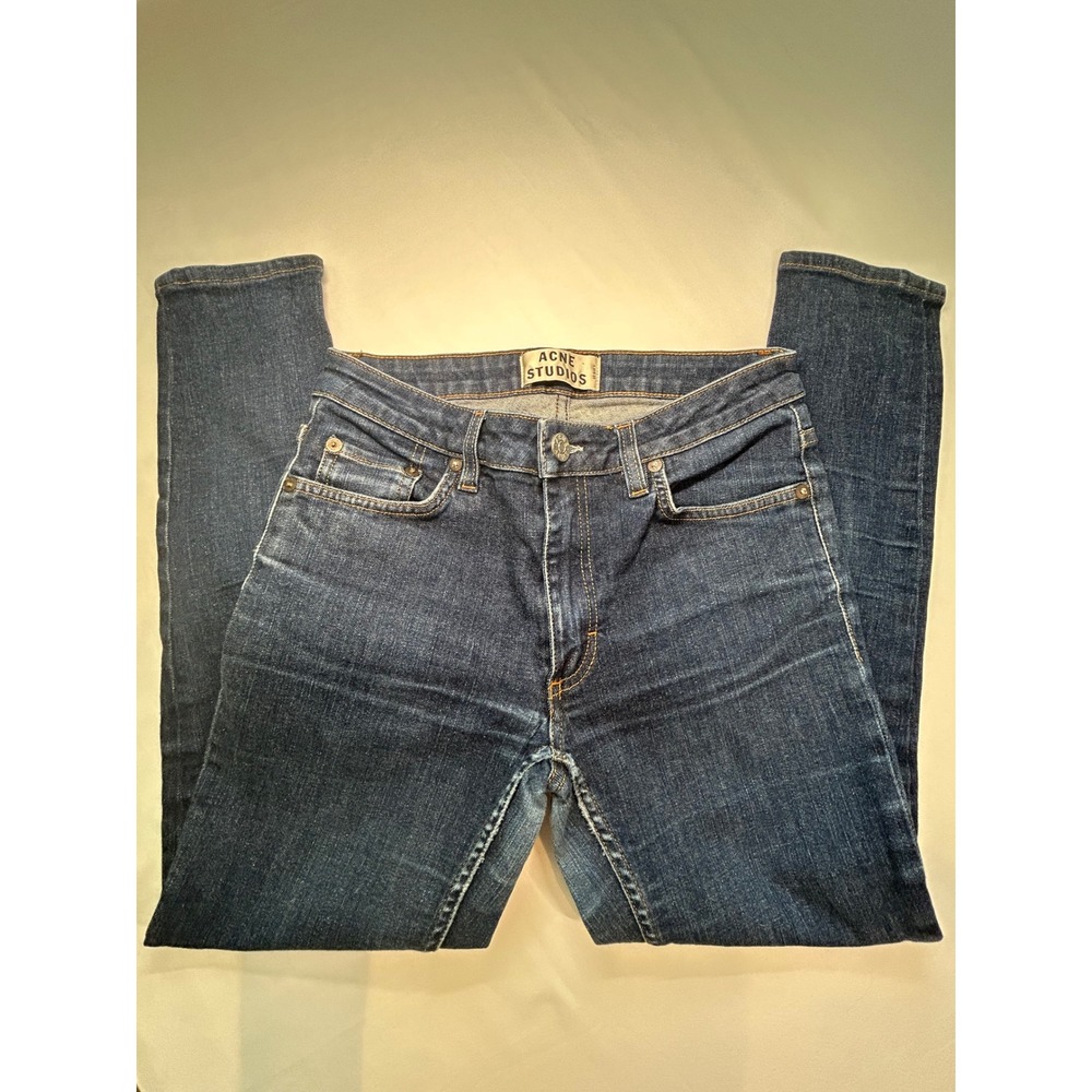 Acne Studios Flex S Raw Jeans Women 27 Dark Blue Skinny Stretch